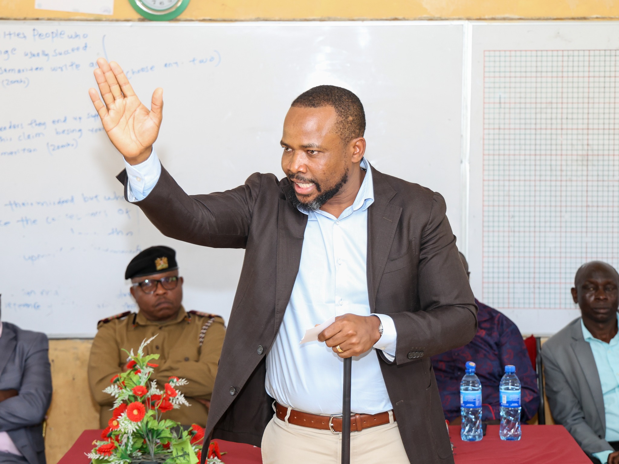 Lands PS Generali Nixon Korir addressing a public gathering at Angata Barrikoi on August 14, 2025