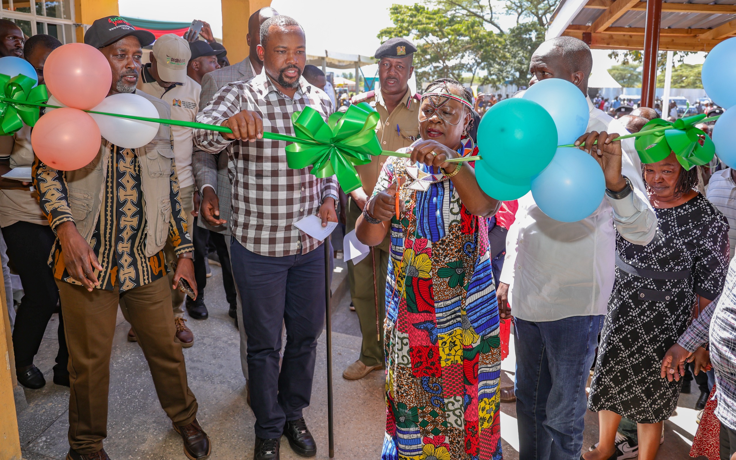 Cabinet Secretary for Lands, Public Works, Housing and Urban Development Alice Wahome and Lands Principal Secretary Nixon Korir officially open the Mogotio Land Registry